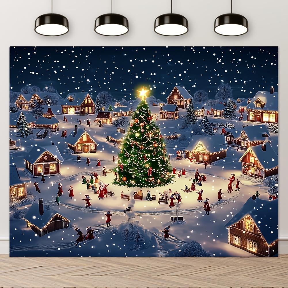 1Pcs Festive Christmas Village C Decoration Background bedroom Backdrop Decorations For Photo Studio Photo Booth Christmas Party