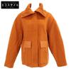 FAL3655 Elijah Coat / Elijah Coat Baby Cashmerex Lamb Leather Knit Zip Blouson Jacket S OrangeUsed