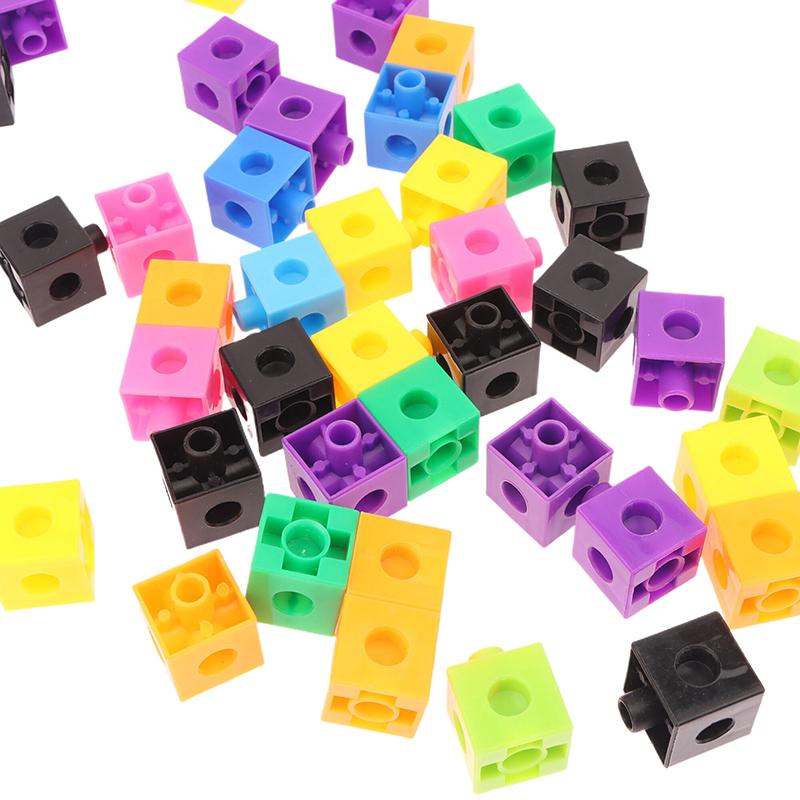 50/100Pcs Home School Preschool Connected Cube Toys For Mathematical Counting Plastic Counting