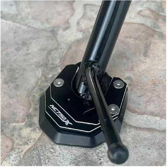 For Honda NC750X 2014-2024 2025 Motorcycle CNC Accessories Foot Side Stand Kickstand Enlarger Pad Support Plate(2021-2025 Black)
