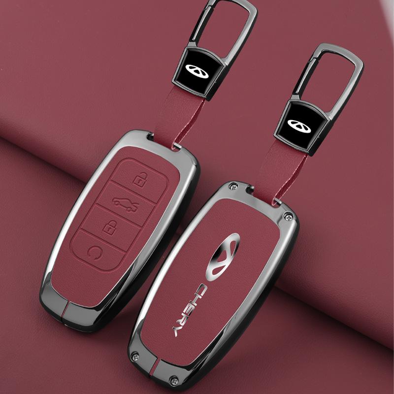 Zinc Alloy Leather Car Key Case Cover Protective Shell For Chery Jaecoo J7 J8 7 Tiggo 8plus 8 5 Plus 7pro Max Omoda 5 C5 Arrizo