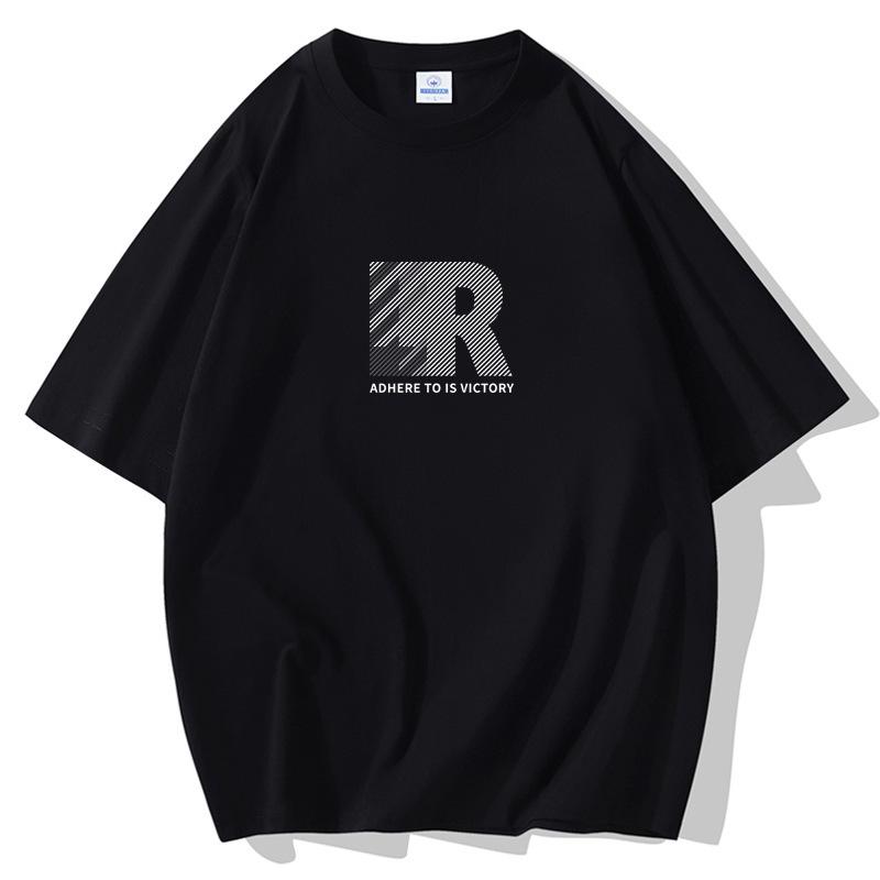 INS Módní pánské tričko s krátkým rukávem 100% bavlna ležérní tričko velká velikost