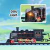 Retro Steam Train Classical Railway Locomotive Accessories Rail Parking Lot Electric Train Track Children Toys for Boy Gifts