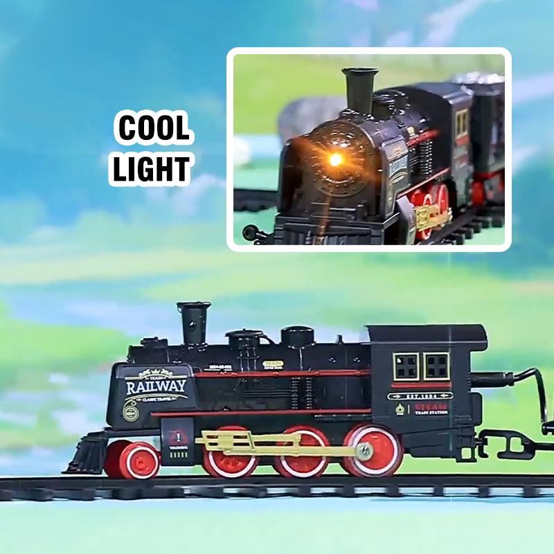 Retro Steam Train Classical Railway Locomotive Accessories Rail Parking Lot Electric Train Track Children Toys for Boy Gifts