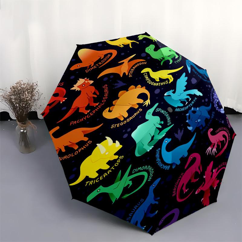 1pc Dinosaur Evolutionary Chart Umbrella with Plastic Handle,Suitable for All Seasons UmbrellaPT574
