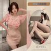 Large size new pink rose temptation erotic underwear sexy perspective sex fun floral nightclub perspective light yarn hip skirt