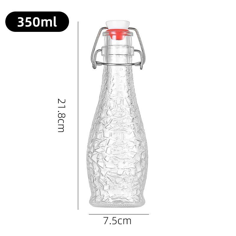 Multi-functional Thickened Transparent Glass Snap-on Bottle for Homebrewed Fruit Wine & Beverages