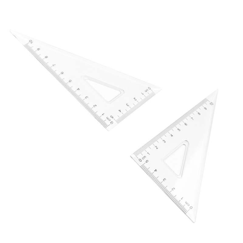 Plastic Transparent Triangle Ruler & Set Square - Student Drawing Tool Set