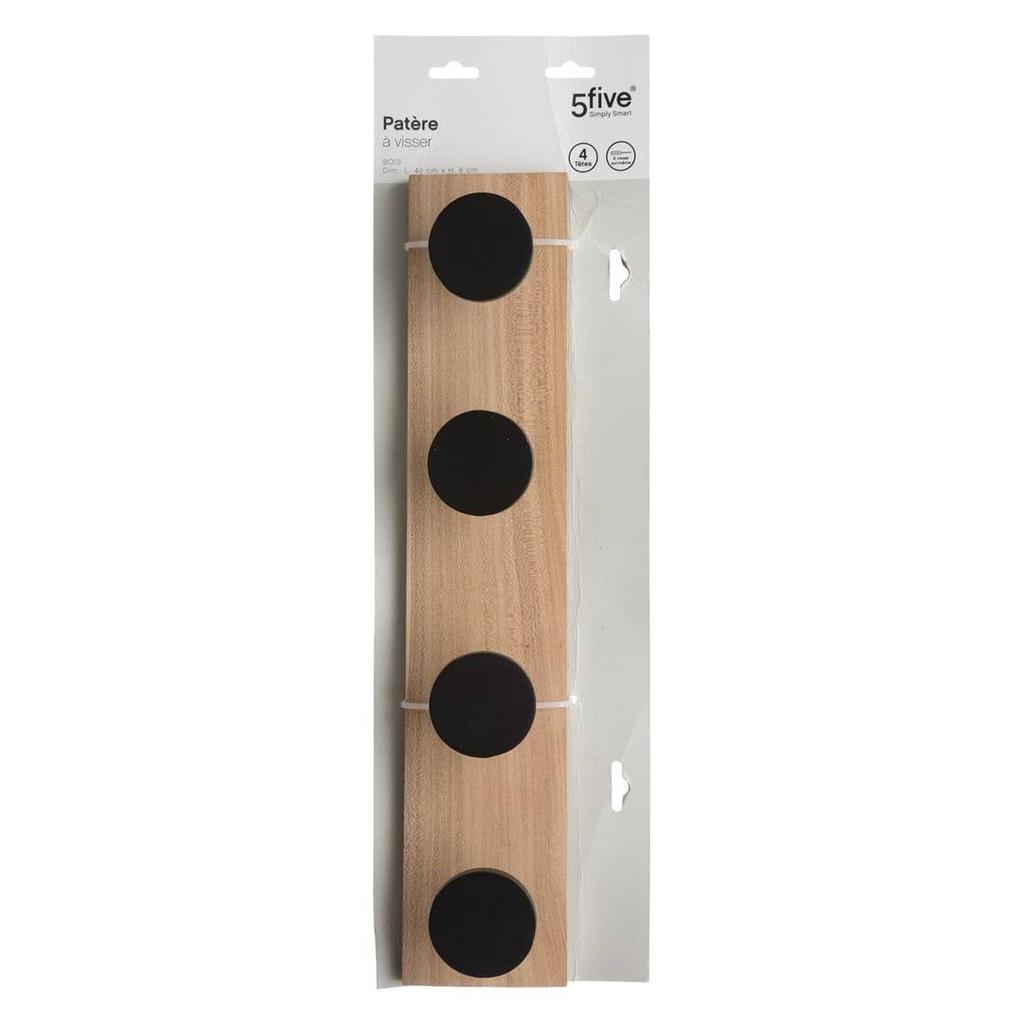 Wooden Wall Hook Black Hooks