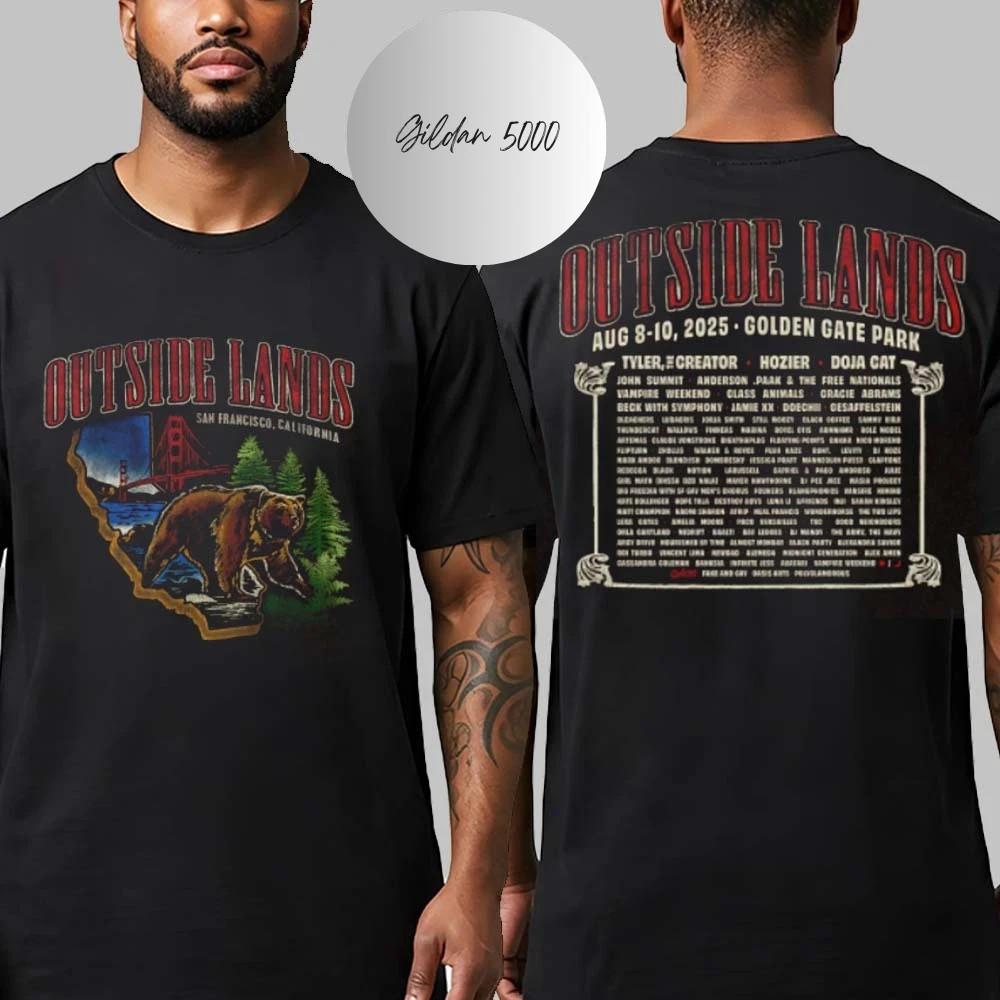 Outside Lands 2026 Merch Bear Event Tee On August 8th 10th At Golden T-Shirt XXL