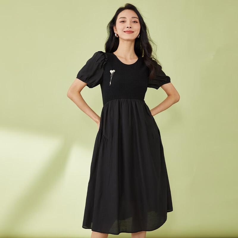 Tatu Women's Elegant Short-Sleeved Mid-Length Dress