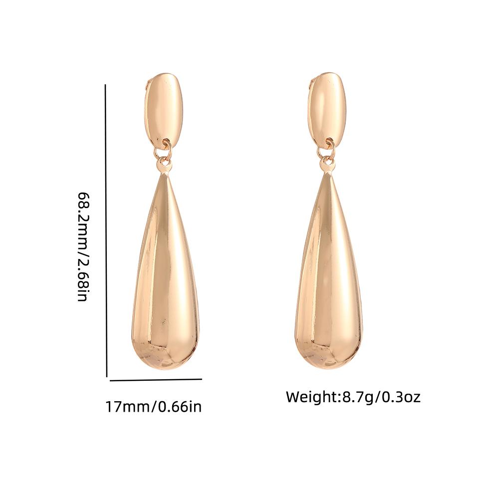 Vintage Metal Gold Silvery Color Chunky Water Drop Clip On Earrings  for Women Trendy Punk Earring Jewelry Accessories