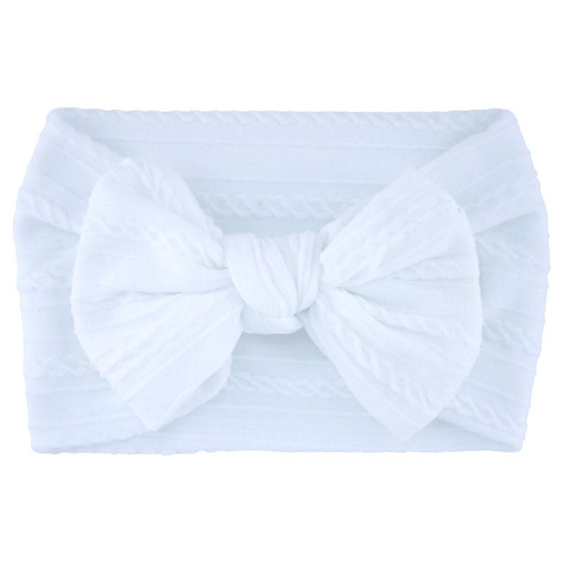 Solid Color Bow Baby Headbands, Soft Elastic Nylon Wide Hairbands for Infants