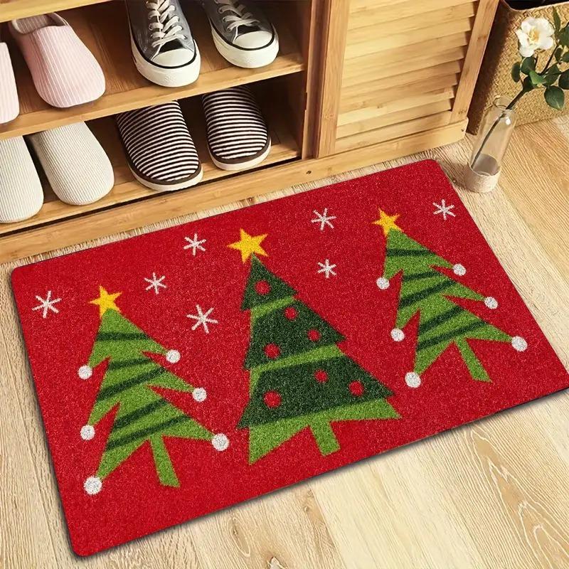 Weihnachts-Fußmatte Rot Weihnachtsmann Outdoor und Indoor Lebkuchenmann Teppich Neujahr 2026 Frohe Weihnachten Heimdekoration Fußmatte