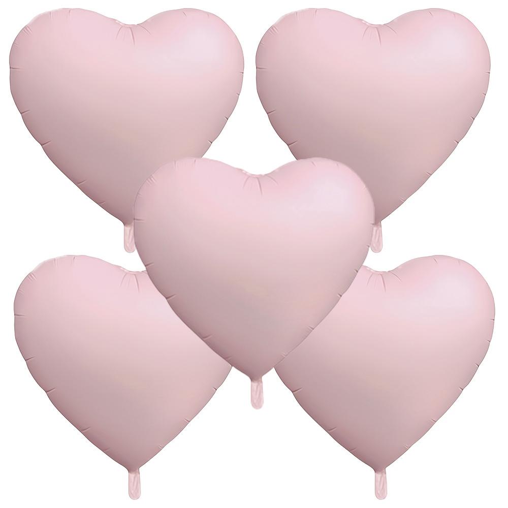 Pack of 5 30inch Heart-Shaped Aluminum Foil Balloons Suitable for Birthday Parties, Valentine's Day, Sleepovers, Weddings,