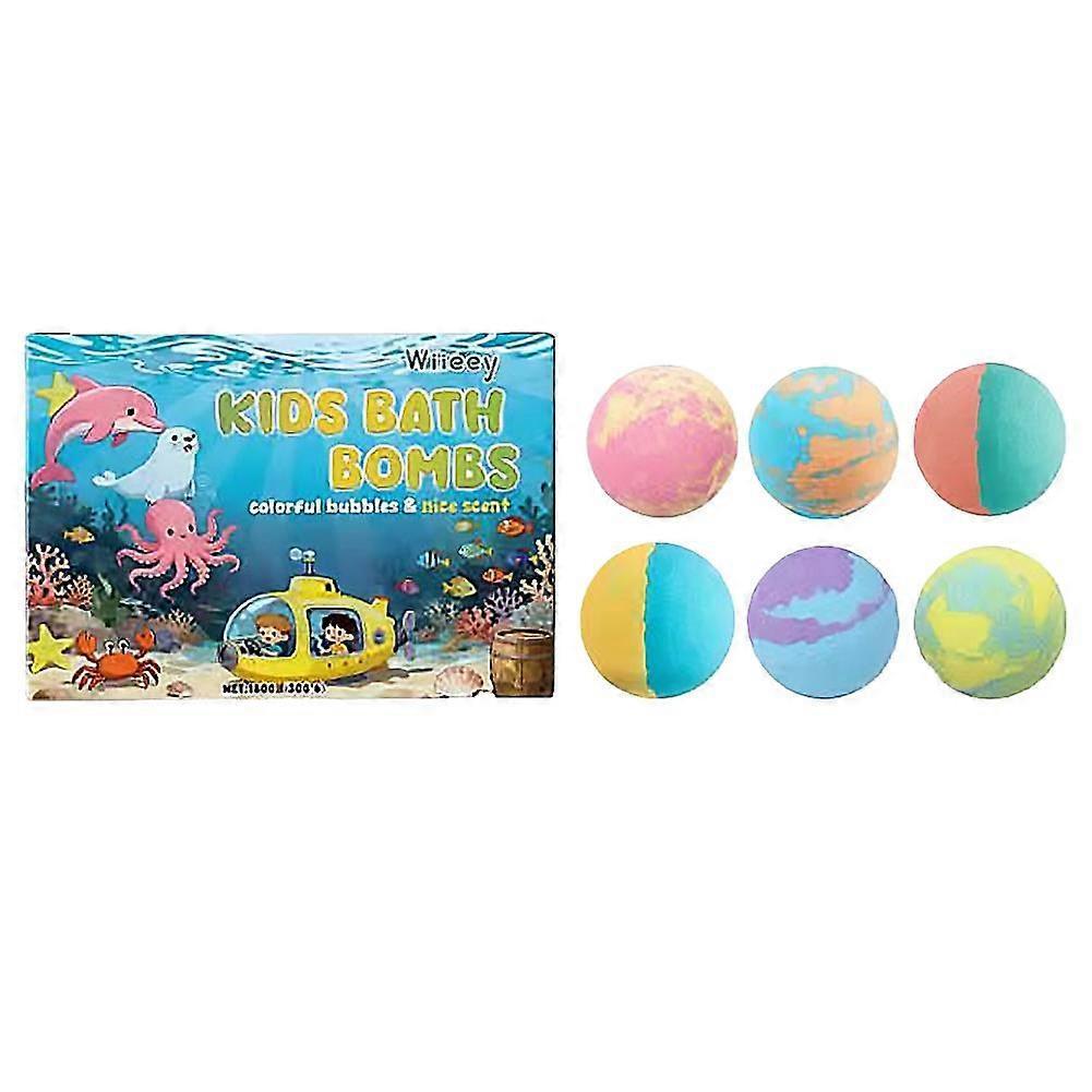 Kids Bath Bombs Colorful Bubble & Nice Scent With Surprise Inside-30g*6PCS