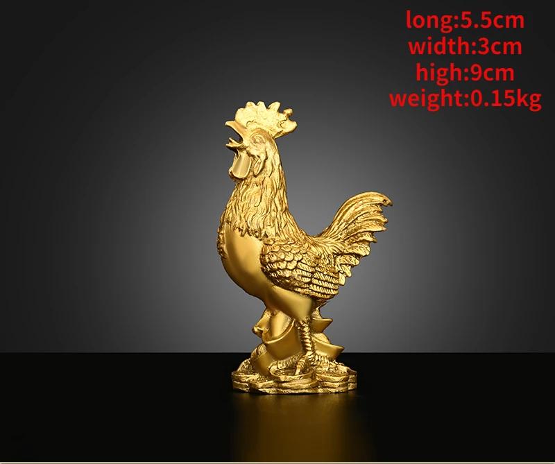 Copper Rooster Ornament Fortune Animal Chicken Money Yuanbao Home Entryway Desktop Decor Sculptures