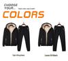 Men's Winter Fleece Lined Lambswool Coat and Pants Set - Outdoor Casual Sportswear, Plus Size Available