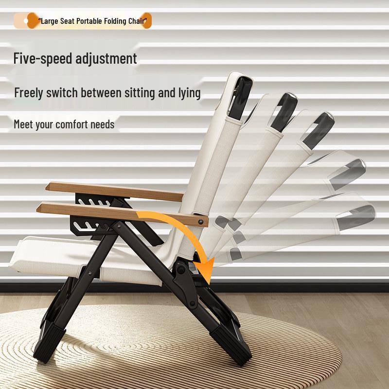 High Back Folding Lounger: Portable Beach and Fishing Stool for Adults