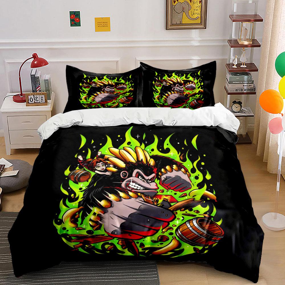 Cartoon Gorilla Art Decor Set Soft Comfortable Duvet Cover Bedding Set Included 1*Duvet Cover & 2*Pillowcases, Gift
