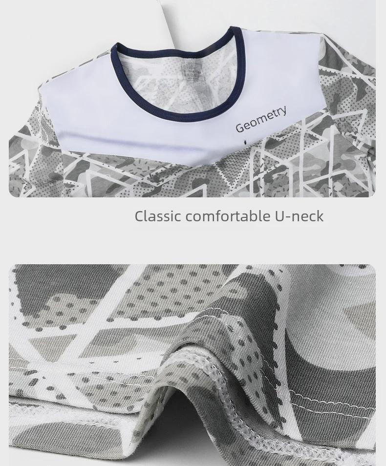 Men's Lightweight Cotton Crew Neck Top - Comfortable, Breathable, Fitted Youth Essential for Autumn.