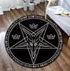 Skull Satanic Goat Pentagram Wing Demon Version Carpet Round Rugs Non-slip Area Rug for Living Room Bedroom Foot Pad Decoration