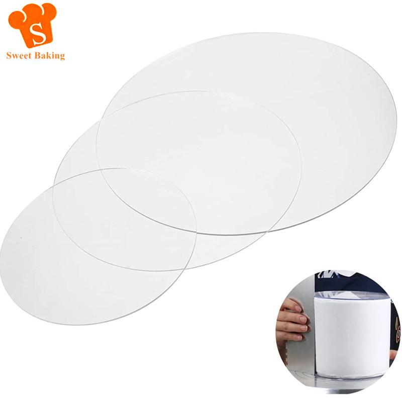 4/6/8/10Inch Round Acrylic Cake Discs Topper Reusable Acrylic Cake Boards Disk Base for Cakes Trimming Decorating Supplies