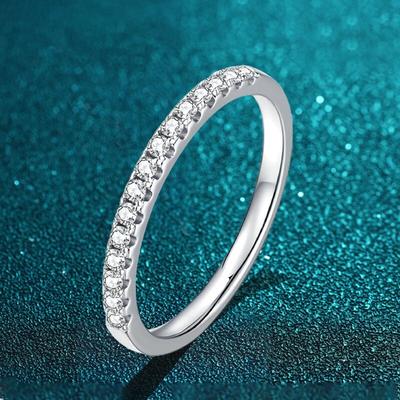 Moissanite Women's Ring 925 Sterling Silver Plated Platinum Full Diamond Jewelry