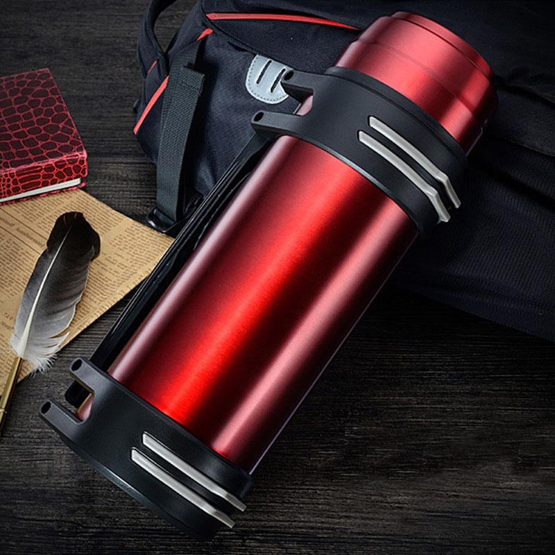 

304 Stainless Steel Thermos 1.2L/1.6L/2L/2.5L/3L Termos Coffee Vacuum Flasks Thermoses Travel Thermos Bottle 1.2L червоний