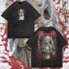Benber Vintage Anime Beyond Journeys End Frieren Fern Manga Graphic Print Tshirt Men Women Vintage Washed Cotton Streetwear Fashion