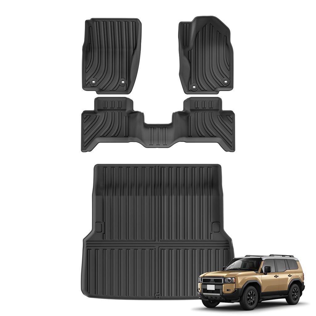 Right Drive for Toyota Land Cruiser Prado LC250 5seat 2025 All-weather Floor Mats Trunk Pad Car Interior Accessories Black