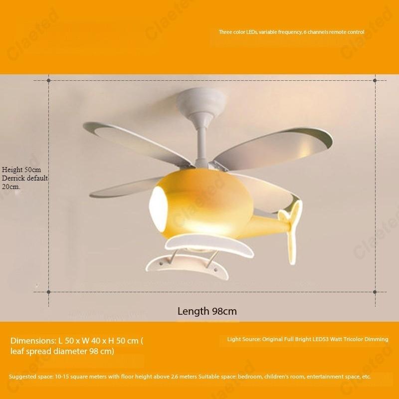 Creative and Simple New LED Helicopter Airplane Fan Chandelier Children's Bedroom Ceiling Fan Lamp