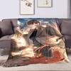 "Romantic Urban Hero Art Scene" Patterned flannel blanket perfect for the bedroom living room, sofa, or a little nap