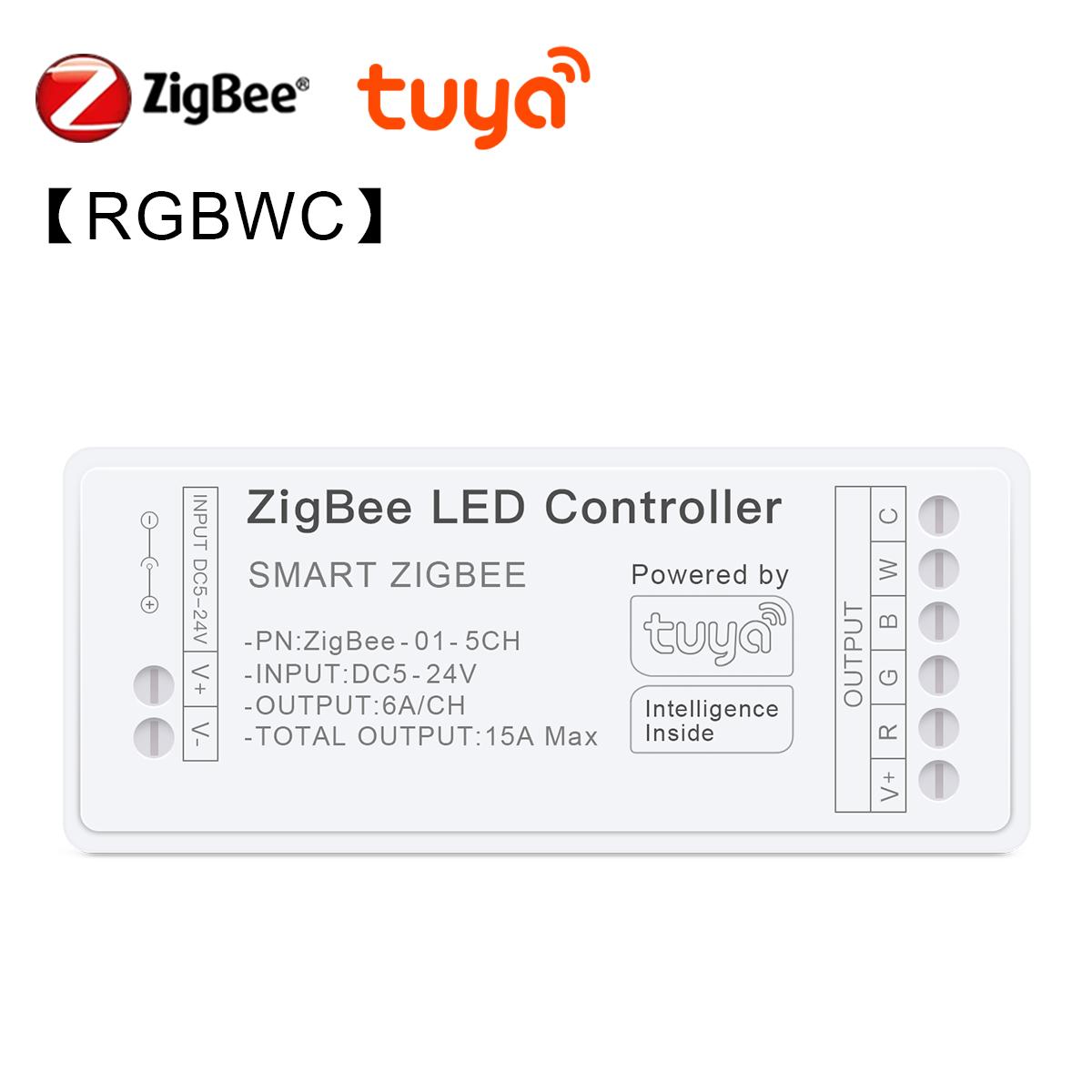 

Zigbee 3.0 RGB CCT RGBW Контроллер светодиодной ленты с регулируемой яркостью Голосовое управление Работа с шлюзом Tuya Hue Bridge SmartThings Bridge