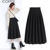 New Women's Slim Fit Black A-Line Elastic Skirt for Autumn/Winter