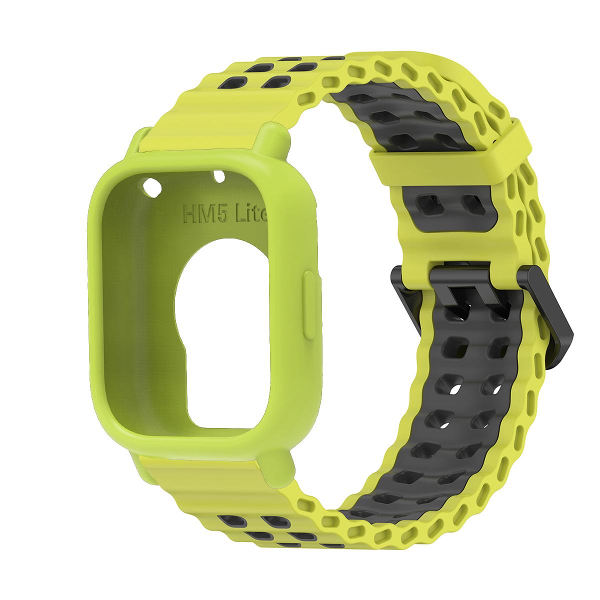 

Морський ремінець+чохол для Redmi watch 5 Active/Lite Двоколірний океанічний ремінець Силіконова накладка для Redmi 5 Lite/Active Спортивний браслет Бампер for redmi 5 active