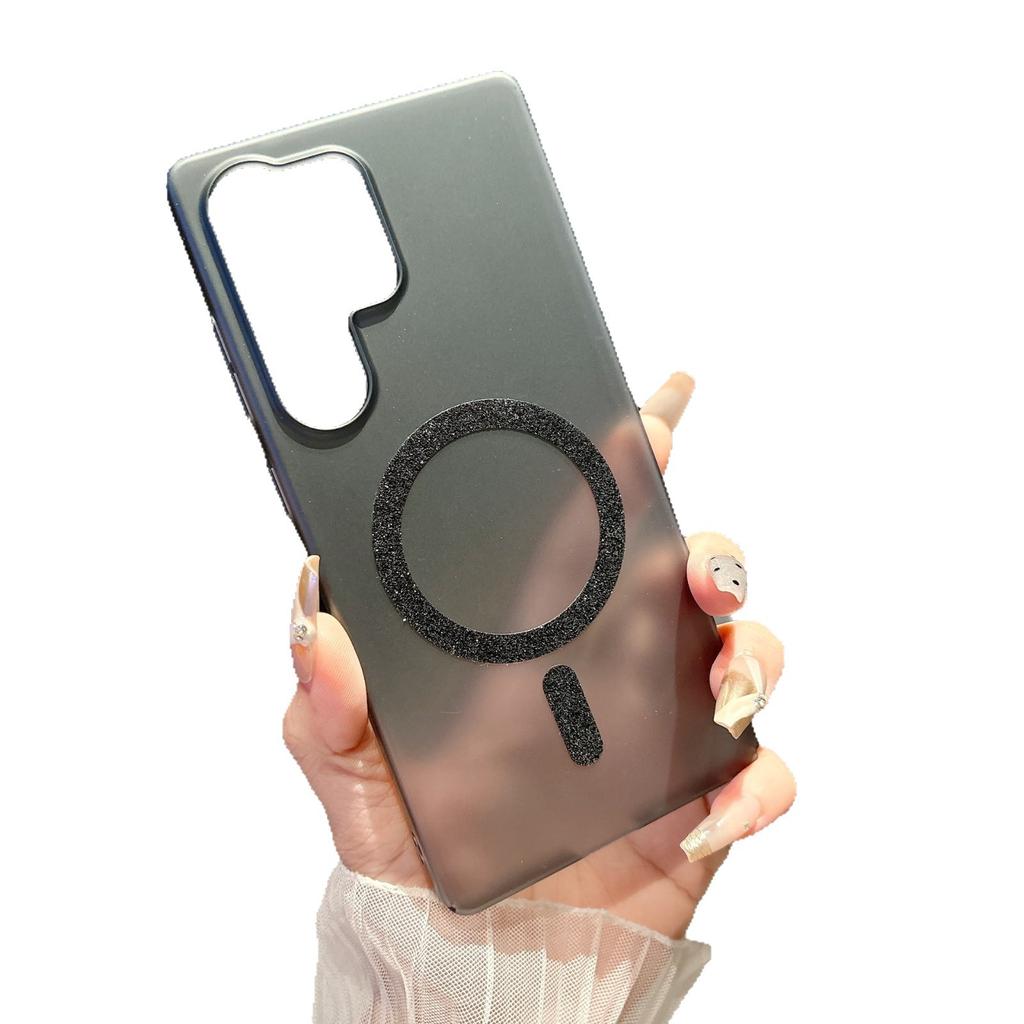 Ice Fog Transparent Flash Powder Magnetic Absorption Suitable for Samsung S25ULTRA S24PLUS Ultra Thin  Non Yellow Mobile Phone Case Sheath