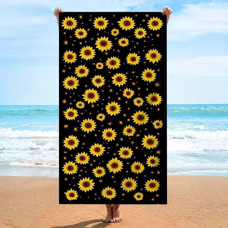 Cute Pink Floral Print Beach Towel Summer Botanical Beach Blanket Quick Dry Lightweight Absorbent Towel for Beach Travel Camping