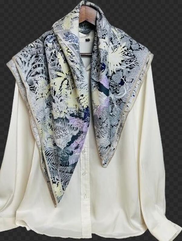SIYUTANG 90cm Twill Satin Square Scarf
