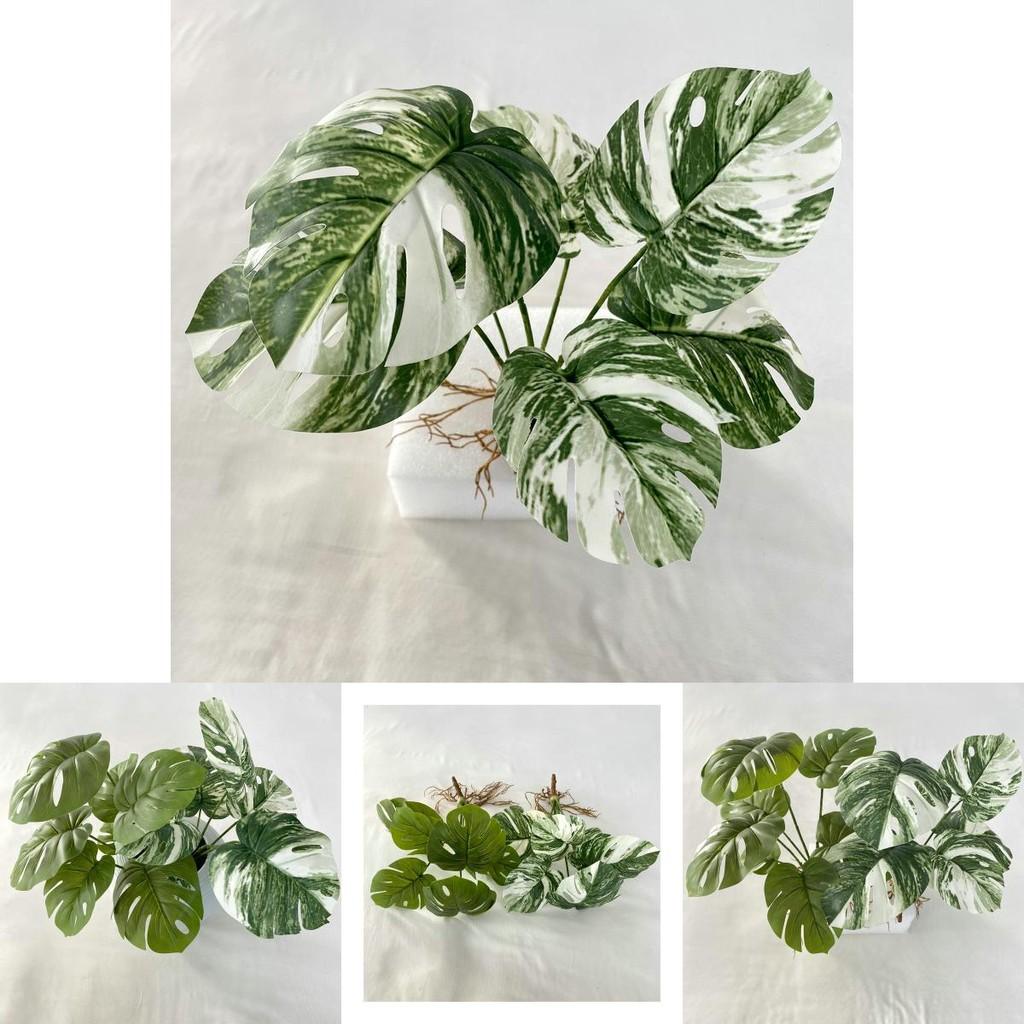 Grünes Künstliches Monstera-Blatt 7 Köpfe für Hawaiianische Party-Dekoration Home Styling