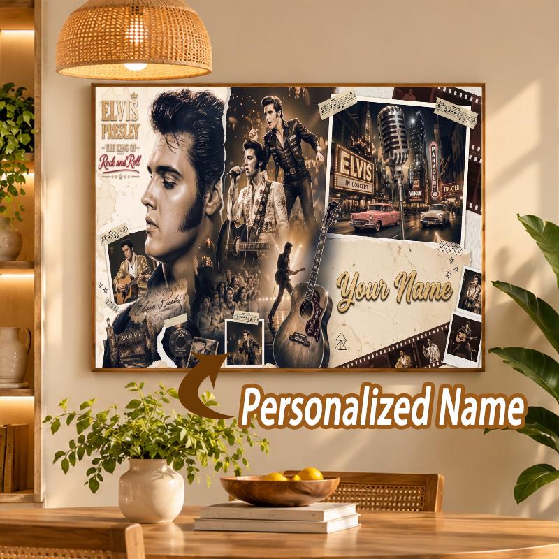Custom Name Elvis Presley 5D Diamond Painting Personalized Full Drill Diamond Art Kit Gift