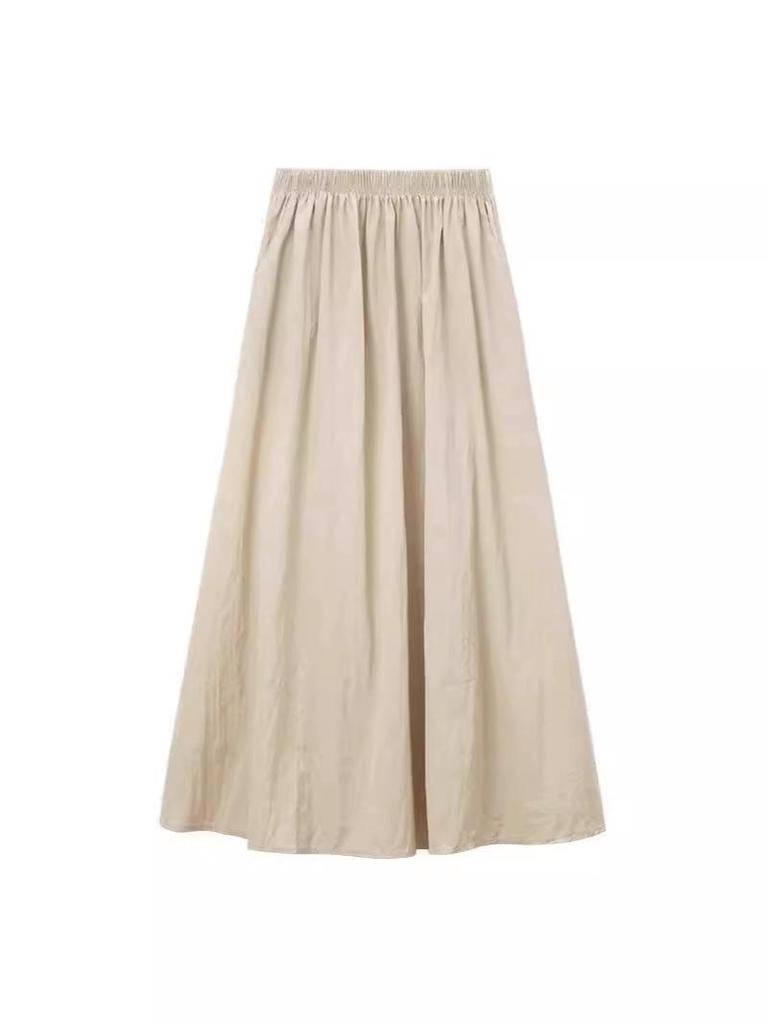 Retro Women's A-Line Midi Skirt - College Style, Versatile & Loose, Perfect for Summer