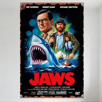 Placa de Metal Vintage do Filme Tubarão, Roy Scheider Robert Shaw Richard Dreyfuss, Tubarão Branco, Decoração de Bar Caseiro Man Cave,