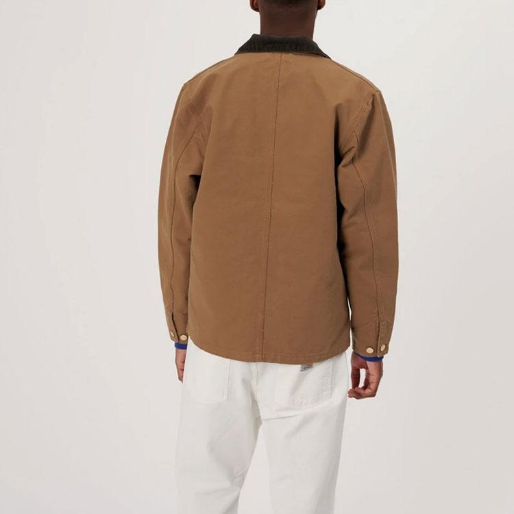 Carhartt WIP SS21 Michigan Jacket Classic American Vintage Solid Color Pocket Label Logo Corduroy Collar Michigan Work Jacket I026480-HZ-02