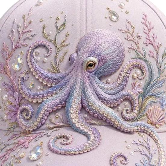 Turtle Whale Jellyfish Pattern Cap Ocean Creatures Baseball Cap, Adjustable Sun Hat with Sea Back Buckle Animal Patterns, Trucker for Men And