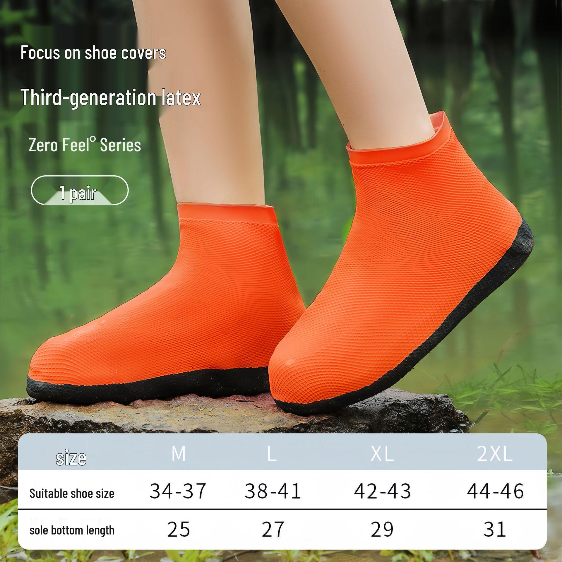 

Accompanying Rain Non-slip Wear-resistant Waterproof Shoe Covers for Adults XL (42-43) помаранчевий