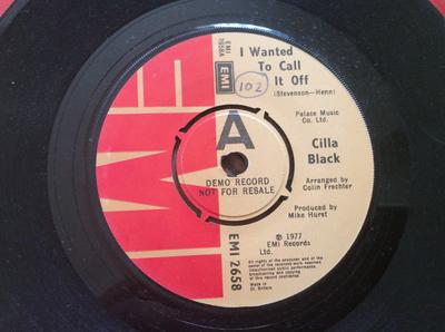 7inch Record CILLA BLACK - I Wanted To Call It Off EMI2658 EMI 1977 UK Pop Used