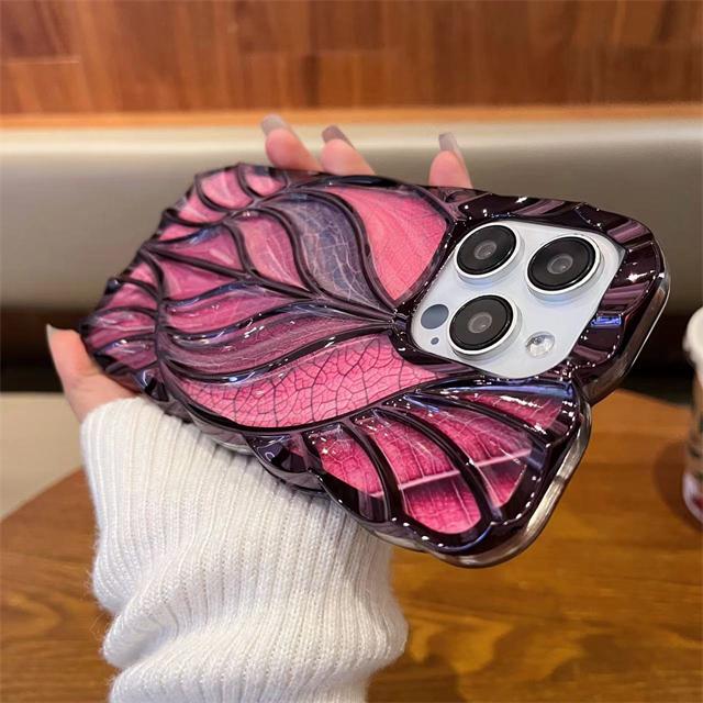 For iPhone 15 Pro Max Luxury Colour Tree Leaf Plating Frame Phone Case For iPhone 11 12 13 14 15 16 Plus Soft Protective Cover