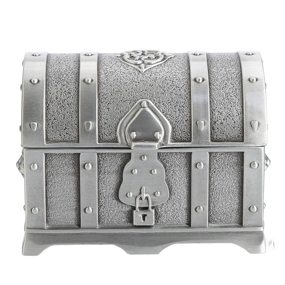 Small Jewelry Storage Case Zinc Alloy Material Pirate Trinket Chest Treasure Chest Box Wedding Use