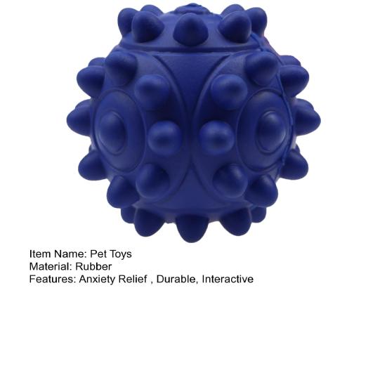 Rubber Dog Chew Ball with Squeaker Interactive Treat Dispensing Toy for Small Medium Breeds